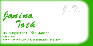 janina toth business card